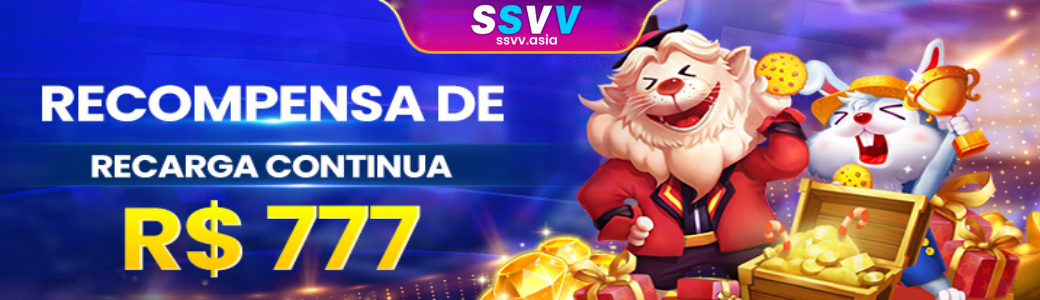 Banner promocional com bônus de boas-vindas na SSVV plataforma para novos jogadores.