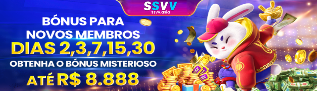 Banner promocional com bônus de boas-vindas na SSVV plataforma para novos jogadores.