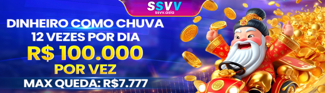 Banner promocional com bônus de boas-vindas na SSVV plataforma para novos jogadores.