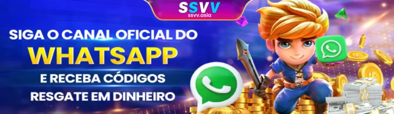 Banner promocional com bônus de boas-vindas na SSVV plataforma para novos jogadores.